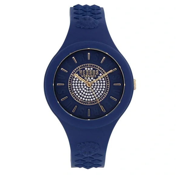 Versus Versace 39MM Stainless Steel & Silicone Strap Watch Versus Versace Fire Island Watch 39mm Blue with Stainless  main image 2